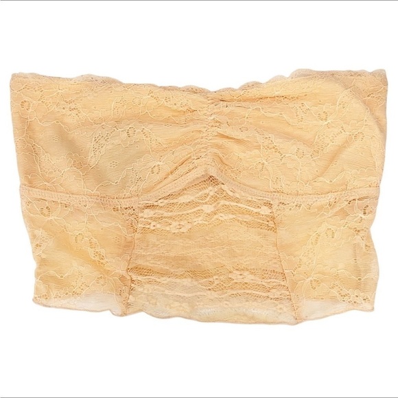 Free People Bandeau Bra Galloon Lace Intimately Size Small Peach Nectar New NWT - Picture 3 of 8